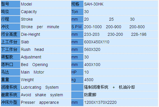 30噸龍門高速沖床